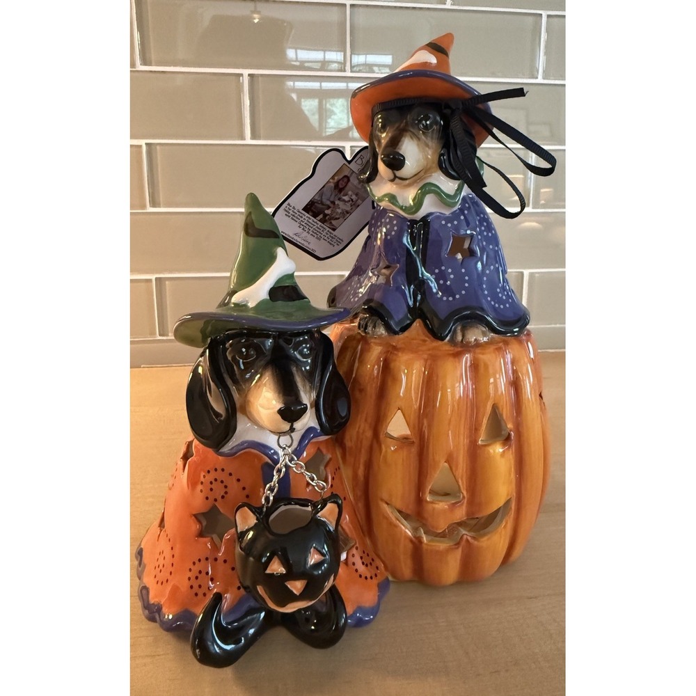 Blue Sky Clayworks Harry & Hermione Dachshund Witch Dogs Heather Goldminc New